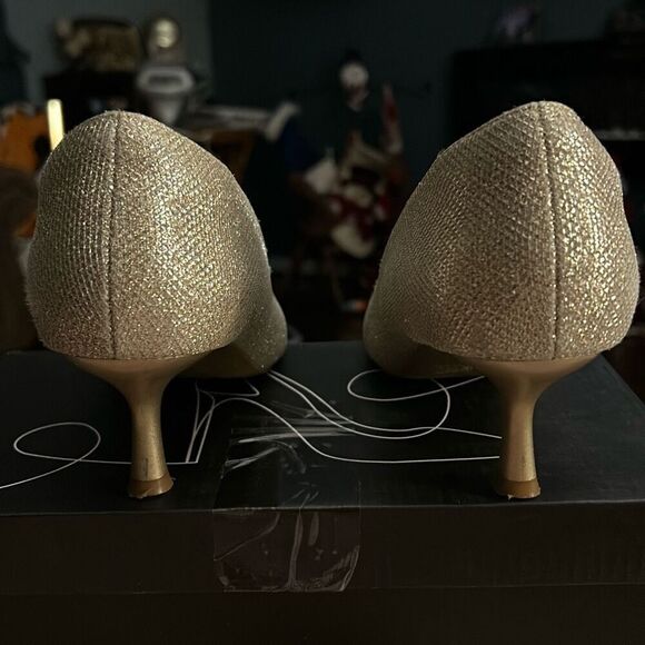 mysoft Women's Pumps 2” Kitten Heel Pointed Toe Low Heel Shoes. Gold. Size 7.5 - Picture 5 of 9